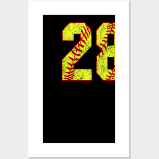 Fastpitch Softball Number 28 #28 Softball Shirt Jersey Uniform Favorite Player Biggest Fan Posters and Art